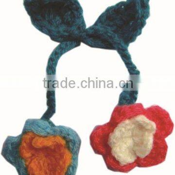 Handmade knit crochet flower for hats decoration