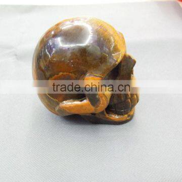 Charming Yellow Tiger Eye Crystal Skull All by Handmade Good for Collection or Decoration photo-2