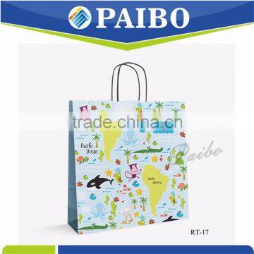 RT-17 White craft paper bag Good Quality with handle professional factory CARTOON KIDS