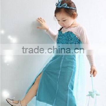 Evening party dress for girl, frozen dress for kids, hot sale summer girl skirts