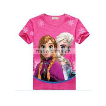 Rose color frozen T-shirt, frozen clothes for girl.