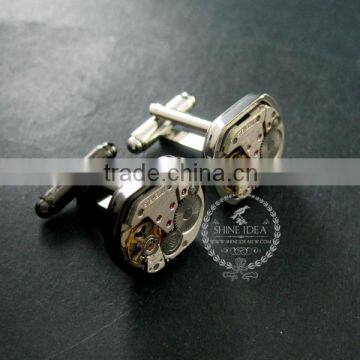 15x18mm Vintage Style Steam Punk Watch Movement Core Rhodium,metal Gun Black Fashion Cuff Links 6600067