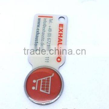 Custom Metal Shopping Trolley Coin Keyring