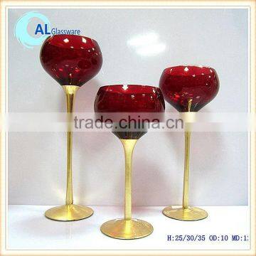 gold glass candle holder set, luxury glass candle jar