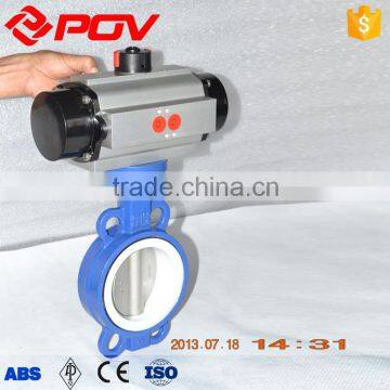 ductile iron 1.5 inch pneumatic ptfe butterfly valve drawing