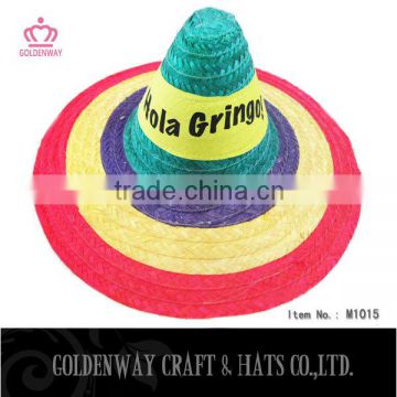 2016 Fashionable sombrero hat and colorful 100% bamboo mexican hat adult party promotional sombrero mexican hat