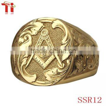 OEM hot sell fashion jewelry gold masonic ring, latest gold ring designs for men, stainless steel ring