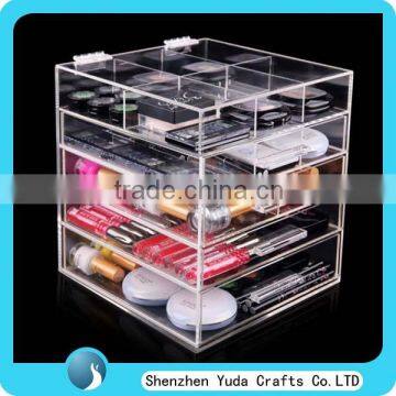 Clear Countertop Plexiglass Cosmetic Display Showcase Acrylic 5 Drawers Clear Makeup Organizer photo-3