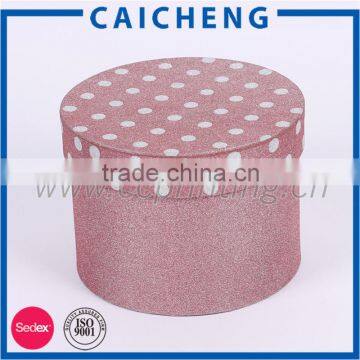 Round Shape Package Cardboard Hat Box With Ribbon