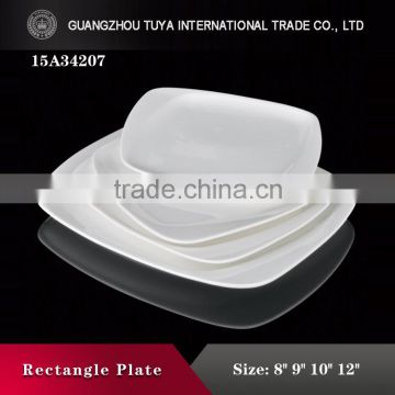 best quality White porcelain ceramic rectangular plates for hotel