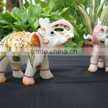 Handicraft Artisan Gift Art And Craft Home Decor Marble Stone Elephant Sculpture