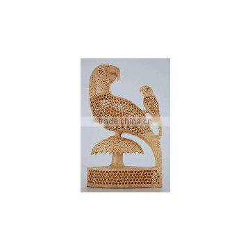 Parrot Statue India Rich Arts and Crafts Handmade Handicraft Statue Murti Sculpture India wood Carving Bird