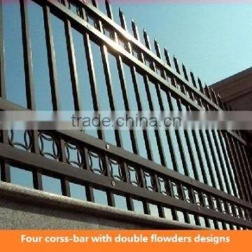 Modern powder coated/galvanized steel cheap decorative wrought iron picket fence design for European(factory)