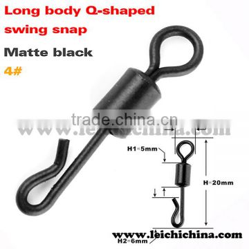 carp fishing matt black long body Q-shaped swing snap