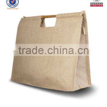 jute wood handle bag