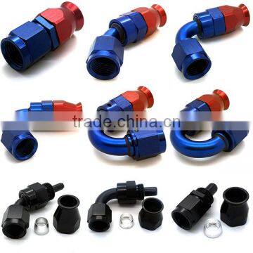 Red and Blue Aluminum 6an 150 Degree Hose Ends Gas Line An6 PTFE Fitting photo-3