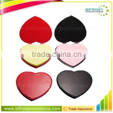 Promotion PU Cover Heart Shaped Funny Memo Sticky Note Pad