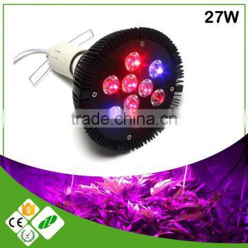 Red/blue 27W IP68 Waterproof high output led indoor plant grow light E27 base