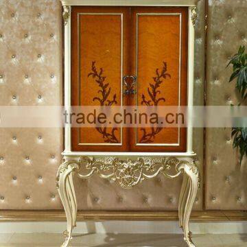 European Style Luxury Decorative Cabinet, Parquet Pattern Solid Wood Cupboard, Nice Carving Living Room Cabinet (BF01-ML046)