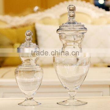 European Home Wedding Decoration Clear Glass Jars With Lid for Candy Food Terarium photo-2