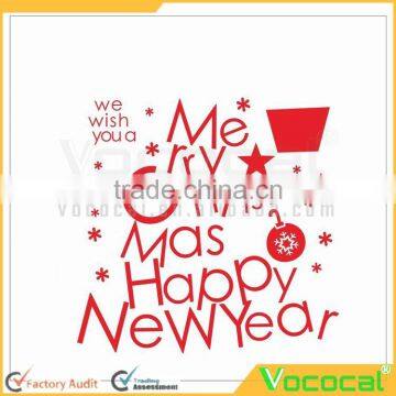 Home Decorative Mural Decal Home Office Shop Wall Sticker Merry Christmas Happy New Year Red Star Snowflake Wallpaper photo-2