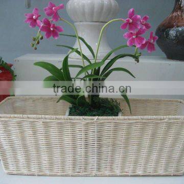 Rattan flower pot with PE sheet inside