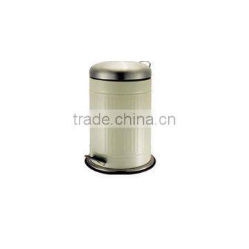 5 Litre Pedal Carbon Steel Trash Bin Cream