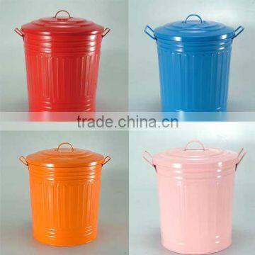 outdoor galvanized metal Garbage Can Trash Can Waste Bin