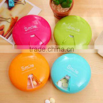 Macarons Color Plastic Round Pocket Weekly Pill Box 7 Day photo-5