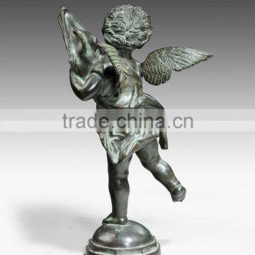 Outdoor Garden Decoration Bronze Metal Crafts Large Fish Sculpture Fountain With Angel photo-3