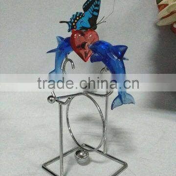 Acrylic Ocean Double Dolphin Kiss a Heart Valentines Day Gift photo-3