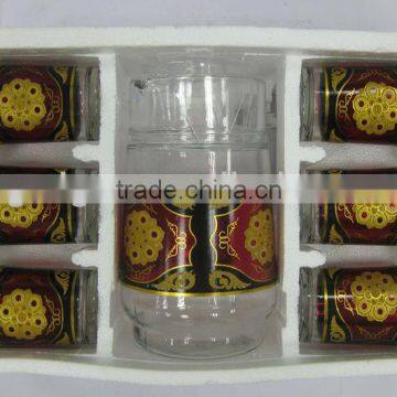JK004 7pcs Glass Drinking Set With Deco photo-2