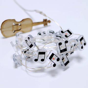 Music Notes Battery Operated RGB Warm White Copper String Light Manufacturer Wholesale Customized Packaging Fairy Light photo-3