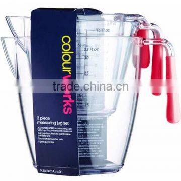 OEM Plastic Kitchen Measuring Jug Cups, cute Clear Plastic Measuring Jug Cup