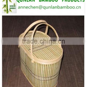 Natural color vbamboo waste basket