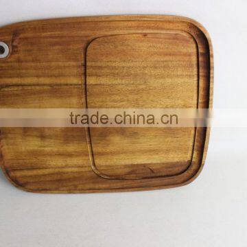 Cheap Acacia Wood Plate Serving Fruit Plate Wooden Steak Plate