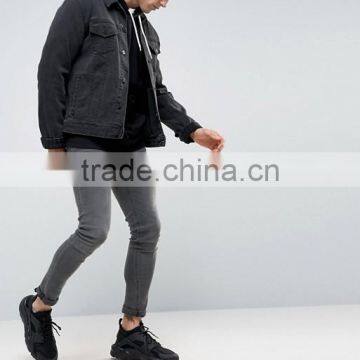 2016 Custom With Hood Raglan Sleeves Pouch Pocket Black Men's 100% Cotton Casual Breathable Oversized Plain Design Hoodies photo-4