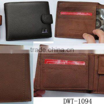 Fashion black brown napa genuine leather purse money wallet for men