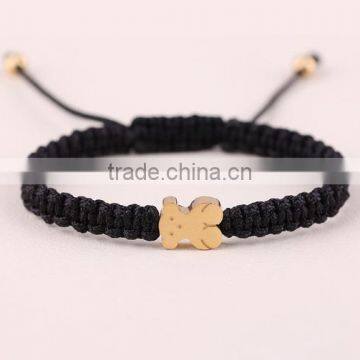 Diy White Cord Woven Steel Charm Adjusted Bracelet Handmade String Steel Charm Bracelets for Friendship Bracelet 2016 photo-2