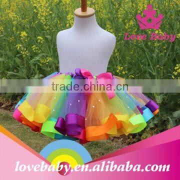Girls Wholesale Handmade Colorful Rainbow Tutu Skirt