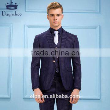 Daynoliao 2016 Latest Design Navy Stripe Slim Fit Wholesale 3 Pieces Men's Suits photo-2