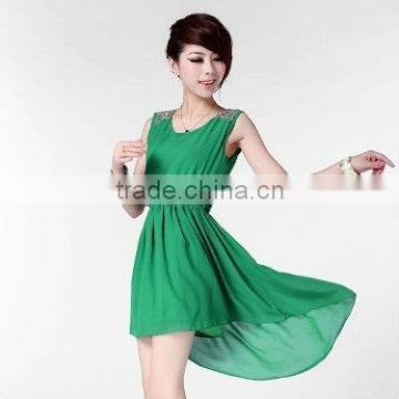 Women's Chiffon Casual Paillette Shoulder Dress