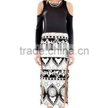 New Fashion Retro Dream Floral Cutout Sleeves Slit Dress Wholesale photo-6