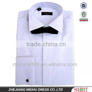 2017 white french cuff wing collar tuxedo shirt for man