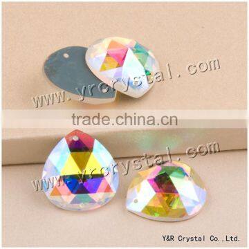 Flat Back Crystal Glass Beads AB Color With Holes or Not photo-5
