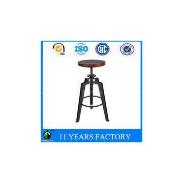 Metal Industrial Vintage Gunmetal Legs Backless Bistro Bar Stool
