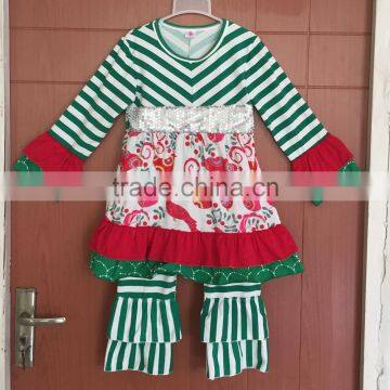 Winter Custom Children Red Xmas Outfits Set Baby Girls Christmas Clothes photo-4