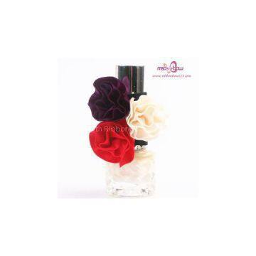 colorful rose satin ribbon bow,decoration perfume bottle flower