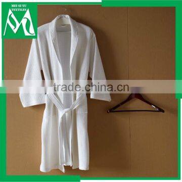 custom logo waffle beauty robe/bathrobe white cheap price