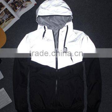 2016 Reflective Drawstring Waist Plaid Hooded Jacket photo-5